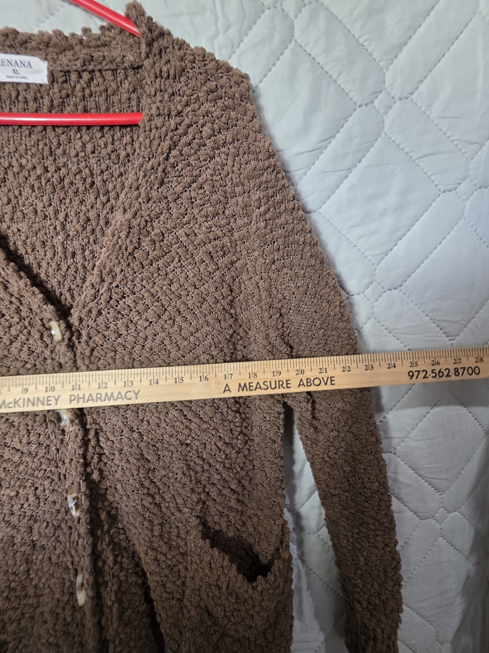 Zenana Outfitters Brown Cozy Popcorn Knit Button-Front Sweater Sz XL - Picture 4 of 9